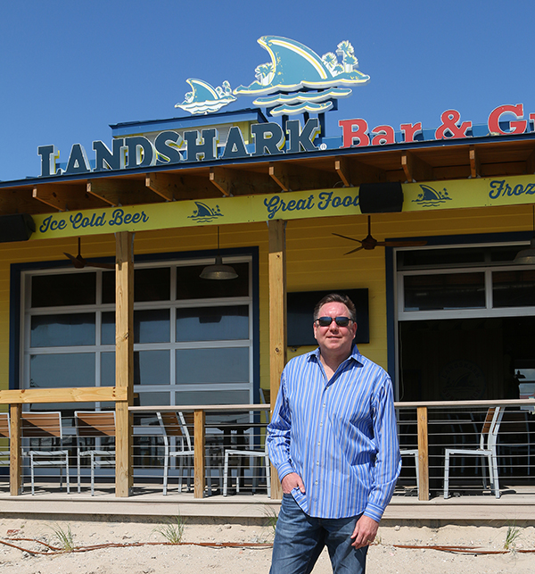 David Crabtree, a 1989 UW-Stout graduate, visits a Landshark Bar & Grill.