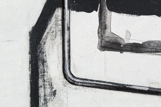 A closeup of one of Thomas Weger's "B5 on View" drawings.