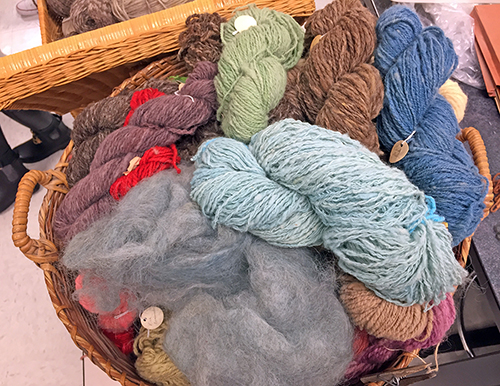 Wool, yarn and other fibers Boehm donated.