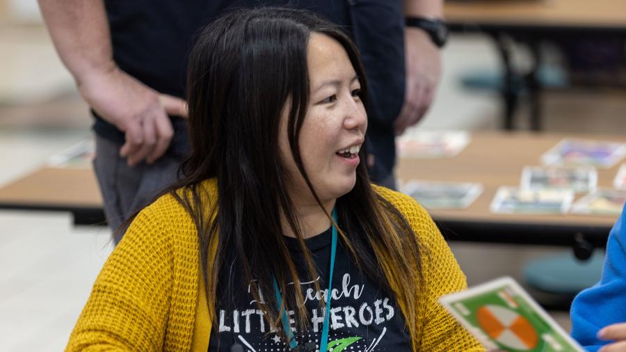 Pa Chie Vang, UW-Stout student, enjoys building positive relationships with children at the club.