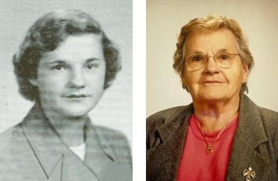 Carol Miller in her senior year at UW-Stout and a more recent portrait.